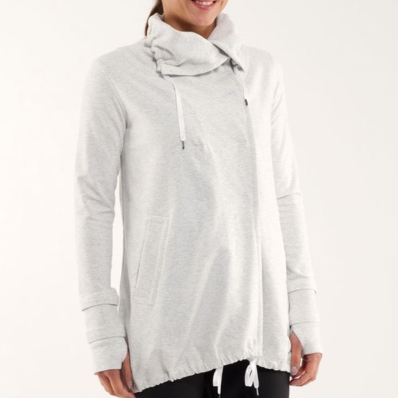 lululemon athletica Tops - Lululemon Gratitude Wrap Heathered White / Blurred Grey